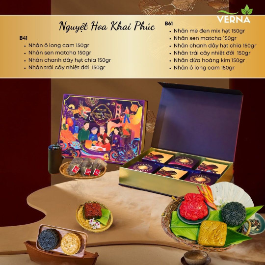 Trung Thu Nguyệt Hoa Khai Phúc - 4 Bánh / 6 Bánh