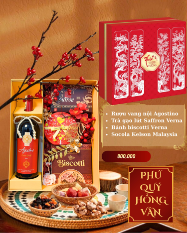 Hộp quà Tết Phú Quý Hồng Vân